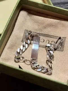 美品】グッチ GUCCI ゴースト 喜平 ブレスレット シルバー サイズ17