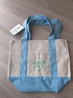 TRADER JOE'S トートバッグ ベージュ 水色