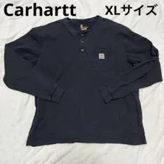 カーハート ヘンリーネック ポケット ロンT 長袖 XL TALL 黒⁠