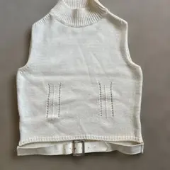Fausta アイボリー ハイネックニットベスト S