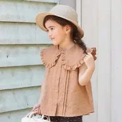 最終価格！ブランシェス プチレディ配色パイピングブラウス130 