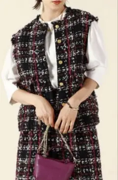 ノーリーズ チェックツイードベスト