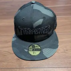 【激レア】THRASHER✕NEW ERA 59FIFTY 黒カモ柄 CAP