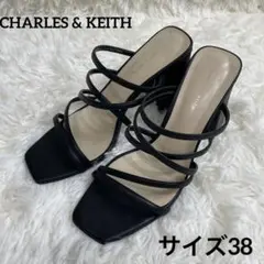 【CHARLES & KEITH】ストラップミュール サンダル ブラック 38