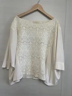 BEAMS アイボリー 五分袖 トップス