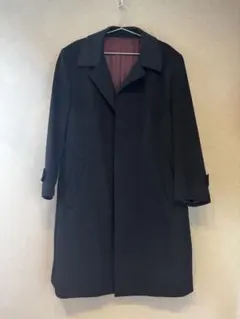 黒 チェスターコート カシミヤ100% ペイズリー裏地