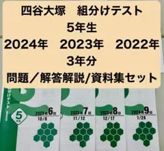 四谷大塚　組分けテスト　5年生　3年分　過去問・解答資料集　早稲アカ