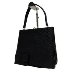 オーストリッチ ハンドバッグ 本革 エキゾチックレザー ブラック A59