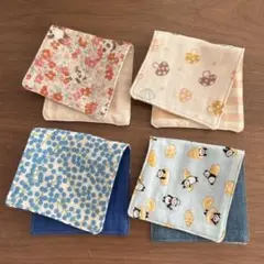 6重ガーゼハンカチ 4枚セット ⑤