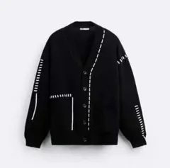 ZARA ダメージ加工リブカーディガン - メルカリ