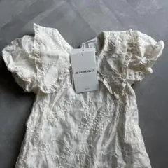 刺繍ワンピース　クリーム　h&m 6-9m 75