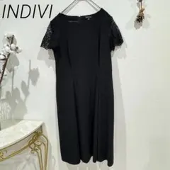 INDIVI ワンピース ブラック レース 冠婚葬祭　オケージョン　学校行事
