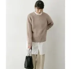 レディスセーター(畦クルーネックニット)／かぐれ（kagure）のサムネイル