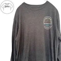 【ロンT祭り】古着 プリント ロングTシャツ グレー M相当 ロンT