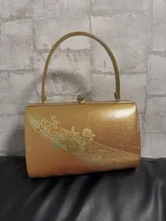 着物用 鞄 草履 金色 花柄