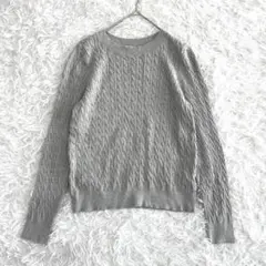 UNIQLO ユニクロ ケーブル編みニットトップス L カシミヤ混 グレー