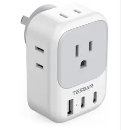 変換プラグ o型 4個AC口 2USB-Cと１USB-Aポート TESSAN