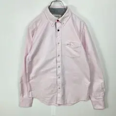 訳あり TOMMY トミー 長袖ボタンダウンシャツ コットン ロゴ刺繍 万能 L