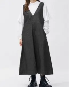 GU/デニムジャンパードレス デニムワンピース