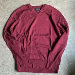 Polo Ralph Lauren バーガンディ Vネックセーター