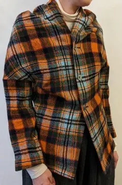 トリココムデギャルソン 圧縮素材の変形トップス チェック柄