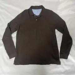 Lands' End ブラウン 長袖ポロシャツ L