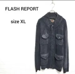 ❣️感謝セール❣️フラッシュリポート☆メンズ　カーディガン　ダークグレー　 XL