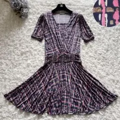 フランス製EGERIE/エジェリ　レイヤードデザインワンピース　幾何学模様