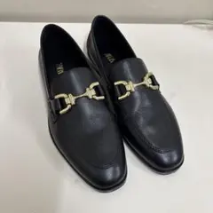 ZARA ブラック ローファー ゴールドバックル