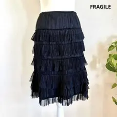 値下げ❣️FRAGILE フリル ティアード スカート ブラック 36 チュール