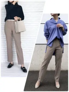 ★美品★レディース UNIQLO スマートスリムストレートパンツ 67 ベージュ