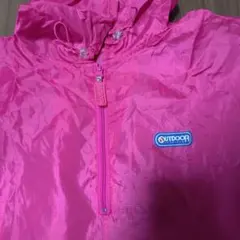 OUTDOOR ピンク レインポンチョ 収納袋付　サイズMのサムネイル