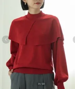 オペークドットクリップ 2way ニット襟付きプルオーバー