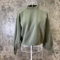 ✨LAKOLE✨ラコレ♡パフスリーブハイネックセーター♡カーキ♡着回し抜群(M)
