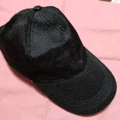 ブラック　メッシュキャップ　サイズ調節可　ポリエステル　シンプル