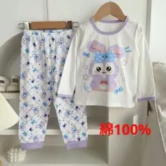 新品キッズ綿100％長袖パジャマ上下セット　春秋用　ルームウェア　110cm