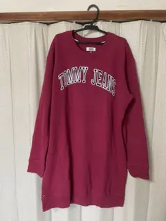 TOMMY JEANS 裏起毛スウェット ボルドー Mサイズのサムネイル