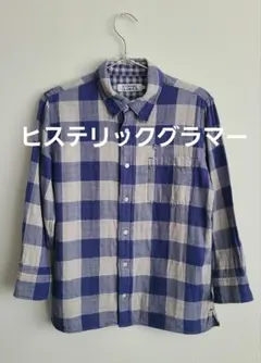 ☆HYSTERIC GLAMOUR☆ ネルシャツ S ネイビー　チェック柄