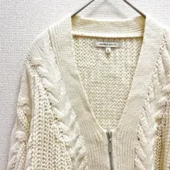 希少✨️【L】ケーブルニットカーディガン アイボリー 大人女子 可愛い きれいめ