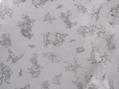 鳥獣戯画　110×３ｍ　動物 ホワイトガーゼ生地　和風柄　和柄