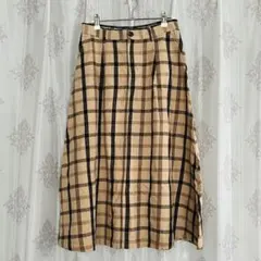 AMERICAN HOLIC ベージュチェック フレアスカート Lサイズ