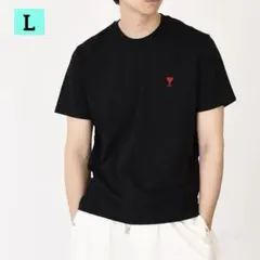 新品 AMI PARIS アミパリス ビッグハートロゴ Tシャツ L ブラック