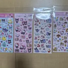 Sanrio Characters ラメ入り樹脂もりシール 4枚セット