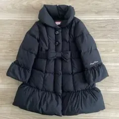 メゾピアノ ダウンコート　110 黒　リボンベルト付き　ダウン70% 防寒