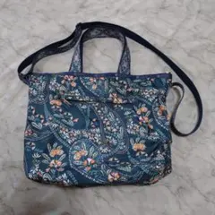 レスポートサックレディースネイビー 花柄 ショルダーバッグ