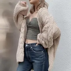 GYDA ケーブルニットカーディガン