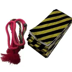 m*s様 【舞台・神事向け】金×黒×白 角帯＋帯締めセット／華やか柄・男性用