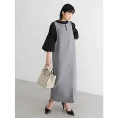 グリーンパークス 前後2wayハイスペックジャンパースカート M グレー