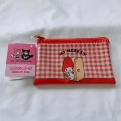 フラットポーチ 赤メロ マイメロディ 50周年 限定 デザイン