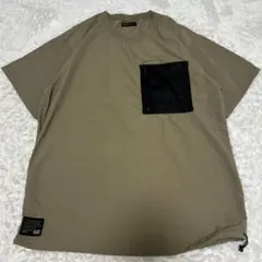 美品 ワークマン 撥水ナイロンTシャツ L カーキ メッシュポケット 裾コードのサムネイル